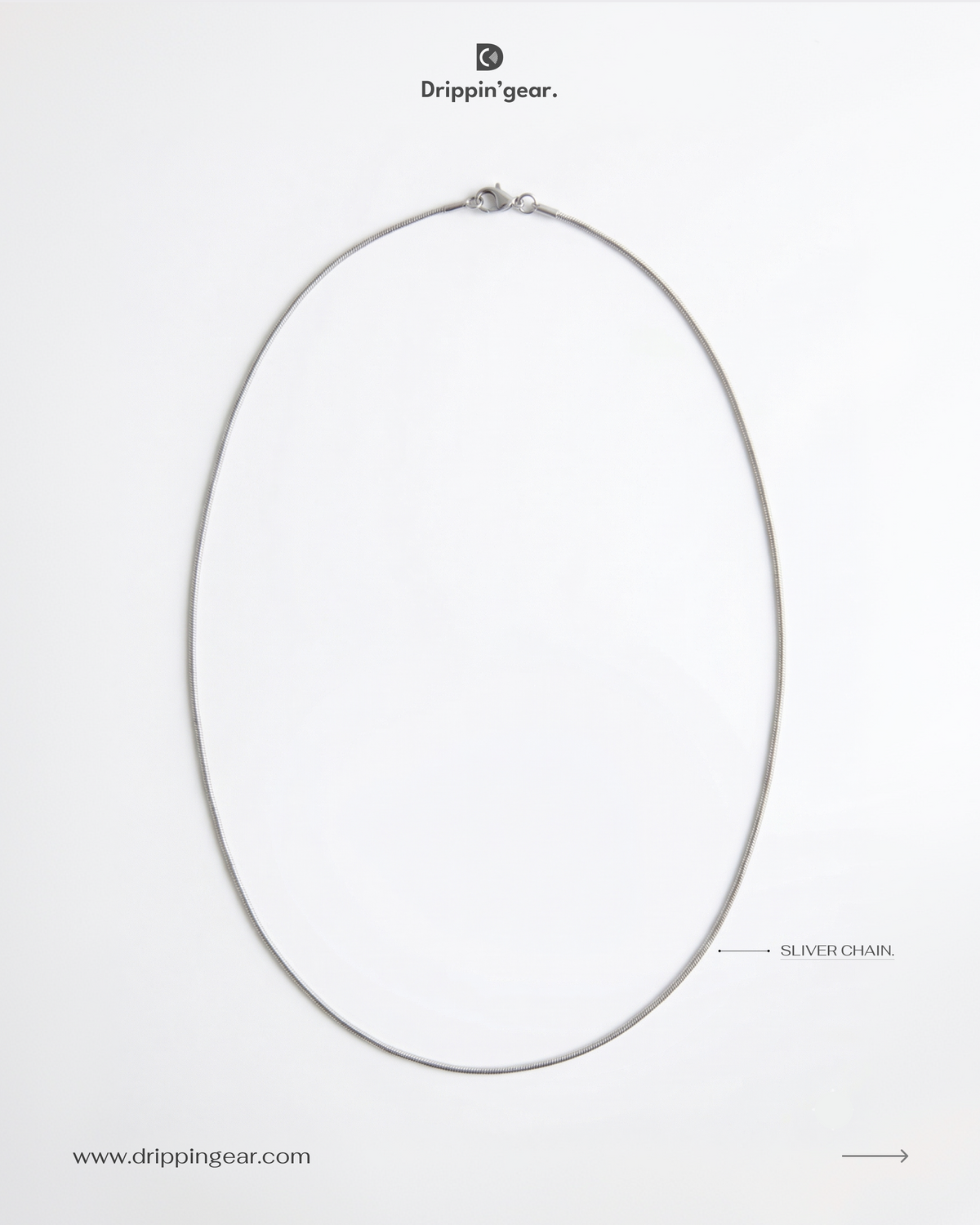 Sliver Chain — Men's Silver Snake Chain | Drippin'gear.